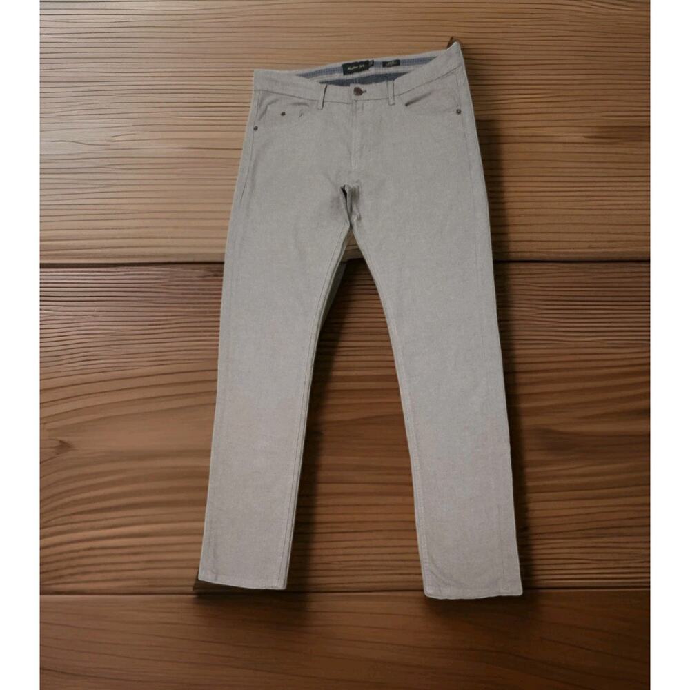 Massimo Dutti Men’s Cotton Stretch Slim Fit Chino Pants Khaki/Tan 31 (33x33)